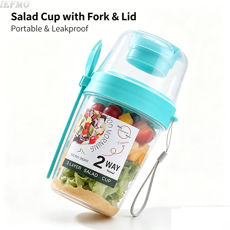 Meal Prep Yogurt Bowl - Ensemble de saladiers portables avec fourchette