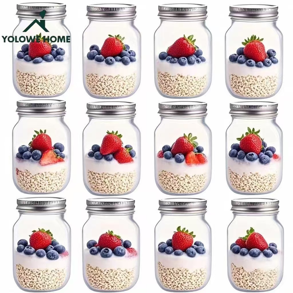 Meal Prep Overnight Oats - 6 pièces, 12 pièces, 500 ml/16