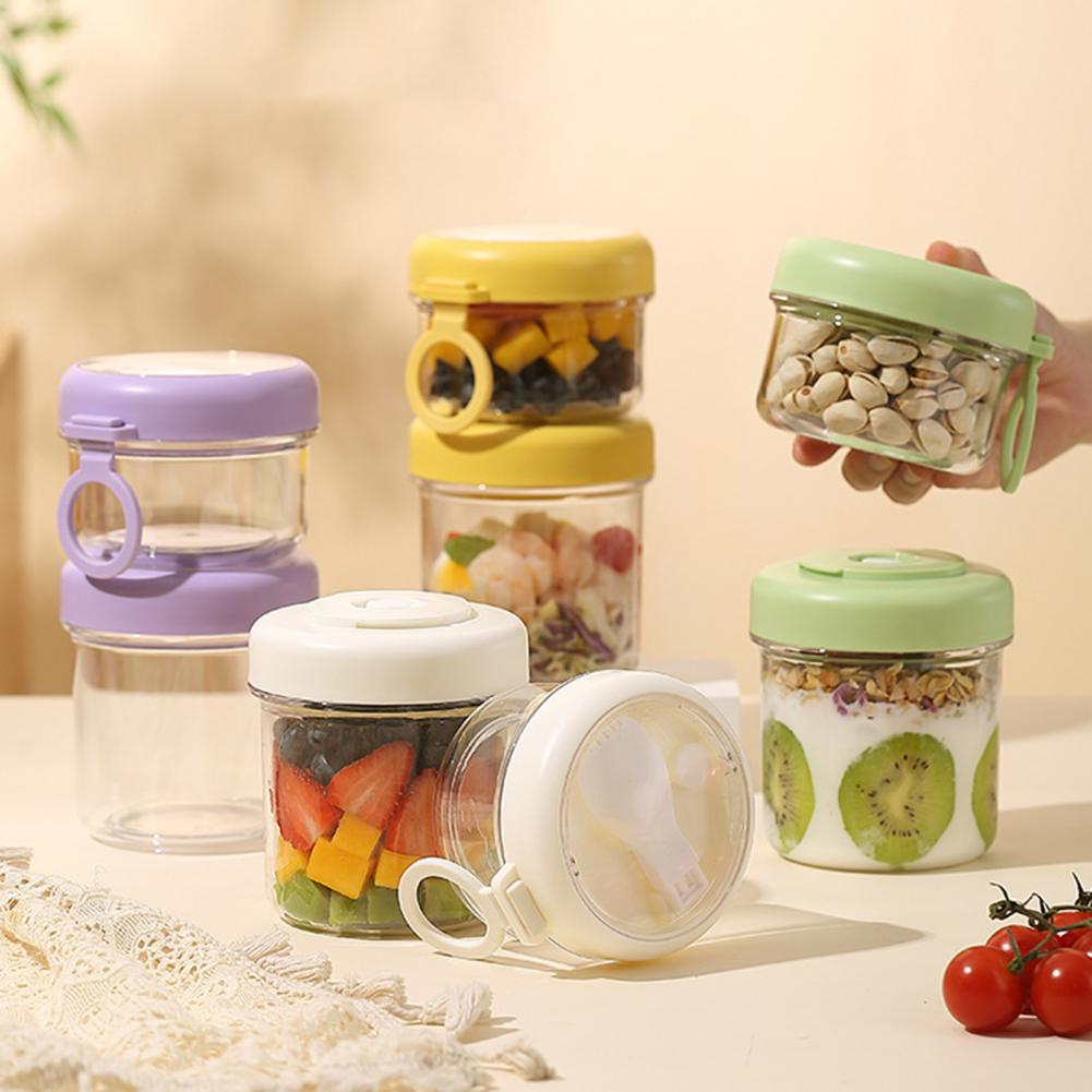 Meal Prep Overnight Oats - Gobelet de petit-déjeuner portable multifonctionnel transparent