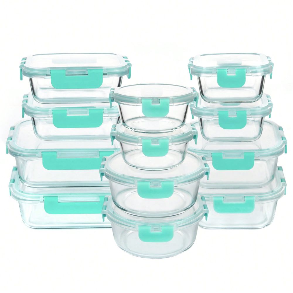 Meal Prep Glass Containers With Lids - Ensemble de 24 contenants de stockage