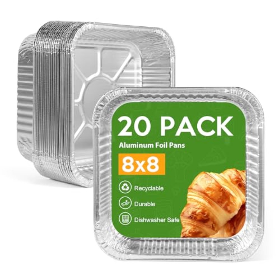 Meal Prep Container - Barquettes en aluminium jetables 8x8 pouces