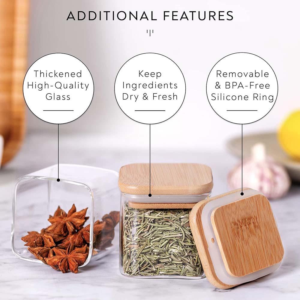 Bocaux à Épices Carrés en Verr - Meal Prep Glass Containers With Lids avis et prix
