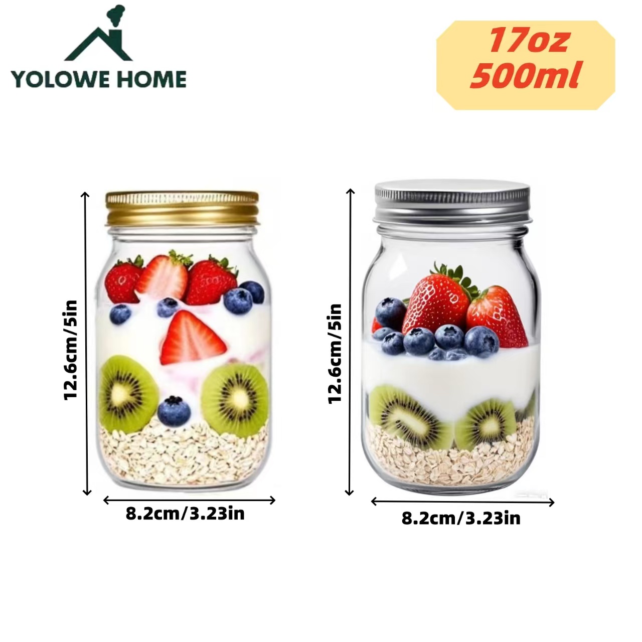 6 pièces, 12 pièces, 500 ml/16 - Meal Prep Overnight Oats avis et prix