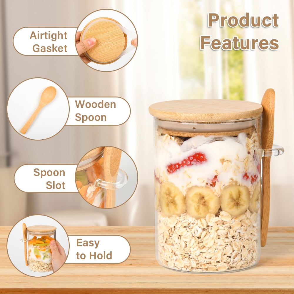 1/2/3/4 pots en verre hermétiq - Meal Prep Overnight Oats avis et prix
