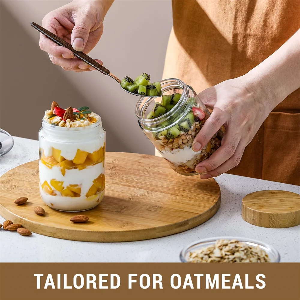 Lot de 4 pots en verre de 16 o - Meal Prep Overnight Oats avis et prix