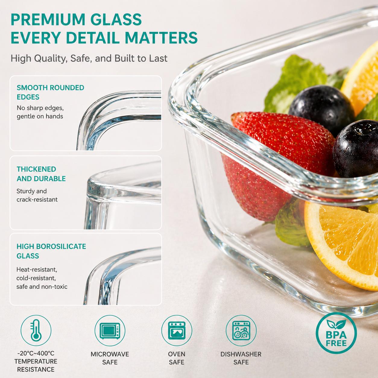 16 contenants en verre herméti - Meal Prep Glass Containers With Lids avis et prix